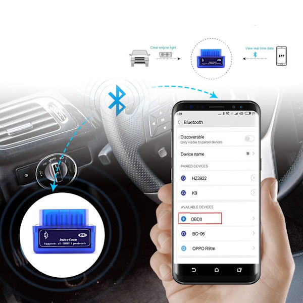 INF OBDII felkodsläsare - Bluetooth 2.0
