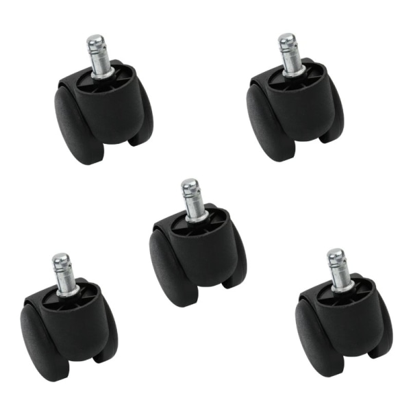 Stolehjul drejehjul møbelhjul 5-pak 50 mm / 2 tommer Sort