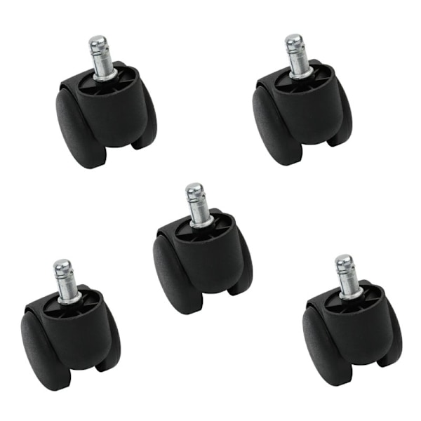 Stolshjul länkhjul möbelhjul 5-pack 50 mm / 2 tum Svart