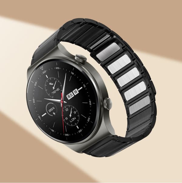Premium rustfrit stålrem til Huawei GT3/GT4/Watch 3 Pro Black Black