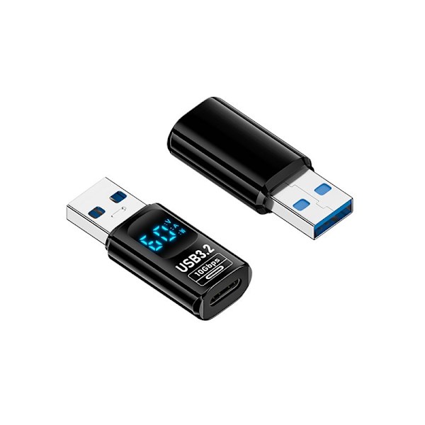 TYPE-C Hun til USB Han Digital Display Adapter - Sort (2 stk)