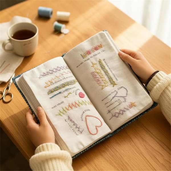 90-Delars DIY Broderikit med Stygnbok - Komplett Handsömnadsstartkit