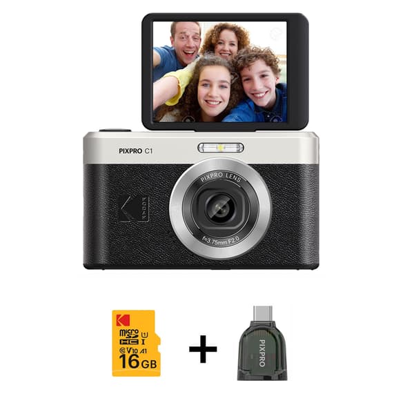 Digitalt Kamera Pixpro C1 CMOS 4x 13MP Pakke Sort