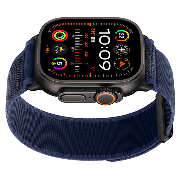 Nylon Klockarmband Kompatibla med Apple Watch - Ventilerande Sport Loop-band för iWatch Series 8/7/6/5/4/3/2/1/SE/Ultra Blå S