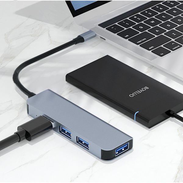 USB-hubb med 1 USB3.0-port och 3 USB2.0-portar