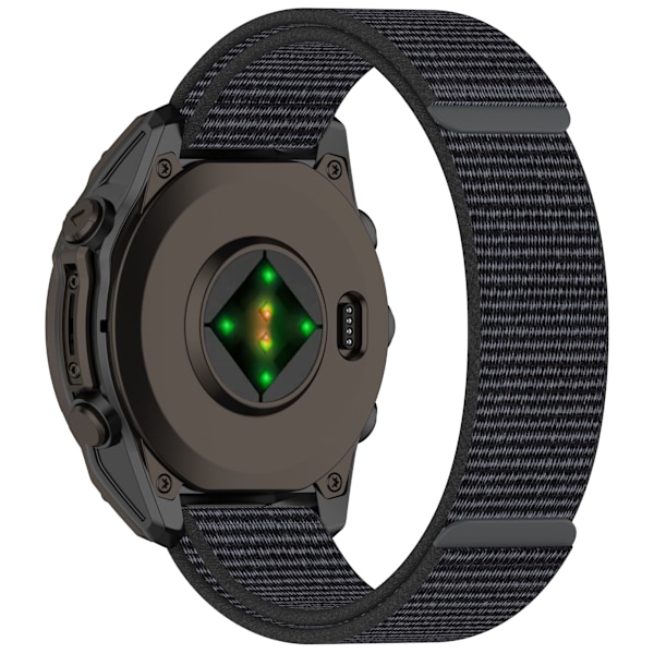 Garmin Nylon urrem med velcro - 26MM sort Grå