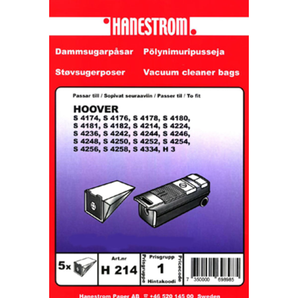 Dammsugarpåsar HOOVER S 4174, S 4176
