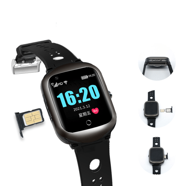 Smartur med GPS-positionering, puls, søvnmonitor, videoopkald, IP67 Black Black