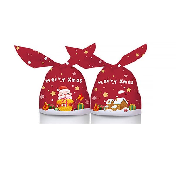 Julgodisväskor Merry Gift 14x23 cm (50-pack) Dragsko Godispåsar för julklappar och festgåvor
