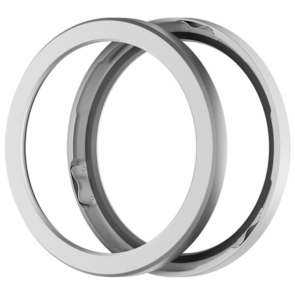 Yhteensopiva CMF Watch Pro 2 Metallinen kellonkehys + karkaistu kalvo Hopea