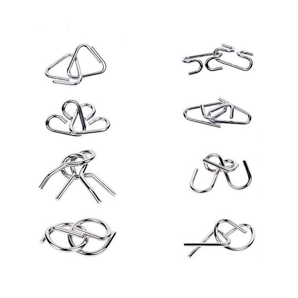 Memory Iron Rings Set - 8 Sammanflätade Metallpussel för Hjärnträning
