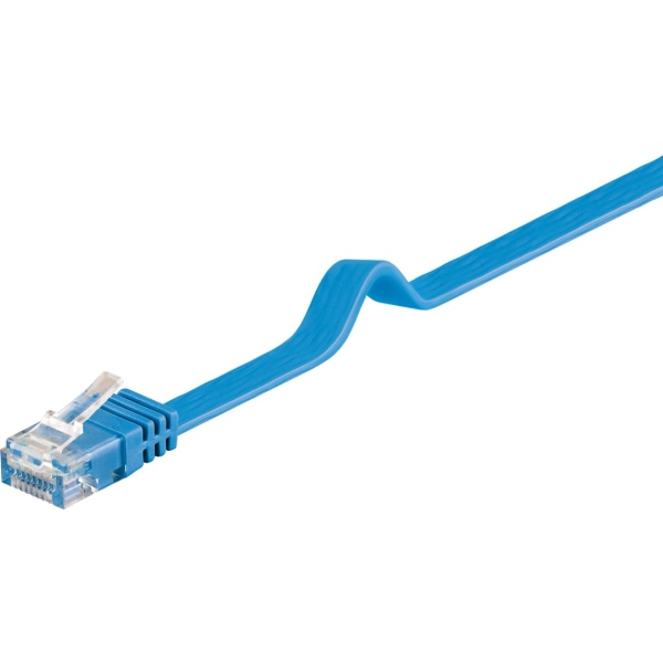 CAT 6 platt patchkabel, U/UTP, blå