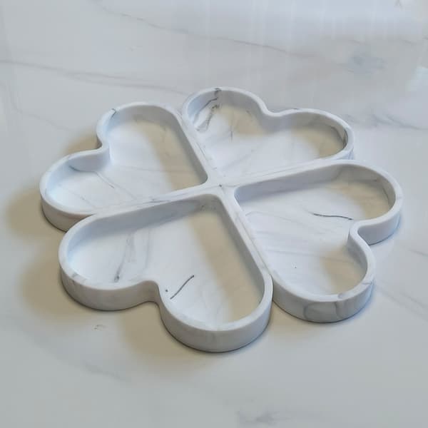 Silikon Hjärtformade Stapelbara Brickor, Set om 4 - Romantisk Förvaringslösning White White
