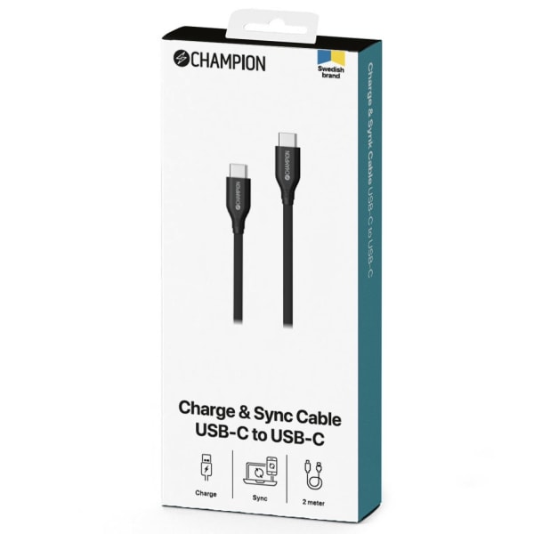 Champion USB-C Kabel 60W 2m Svart