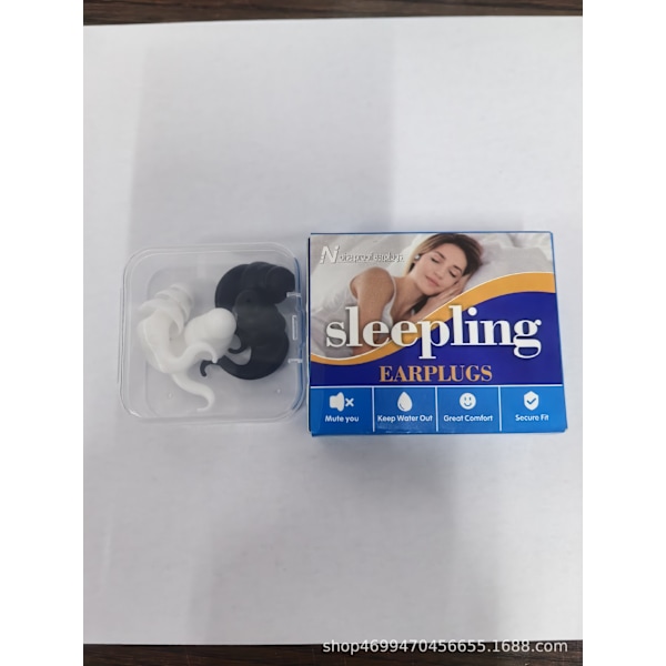 Professionella silikonöronproppar med brusreducering - 2 par Black+White Black+White