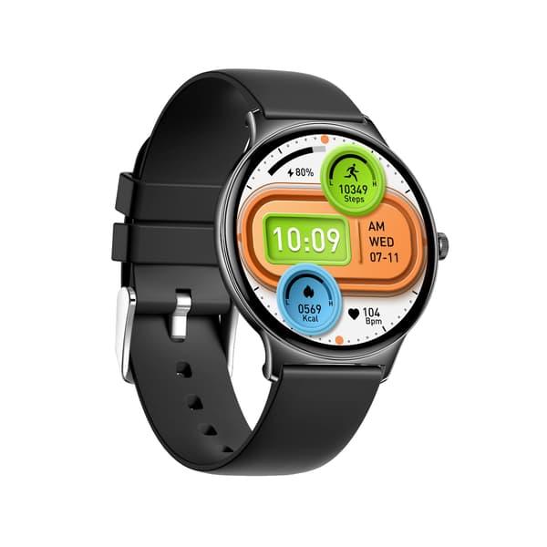 Multifunktionelt smartwatch med Bluetooth-opkald og sundhedsovervågning Sort