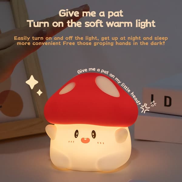 Svamp Nattlampa - Mjuk Silikon LED-lampa med Touchsensor och Timer
