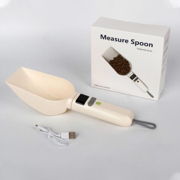 Rechargeable Digital Measuring Spoon Scale with Detachable Scoop LED Display and Built-In Level