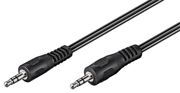 Audiotilslutningskabel AUX, 3,5 mm stereo, Fladkabel