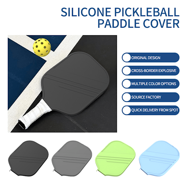 Silikone Pickleball Paddle Cover Grå