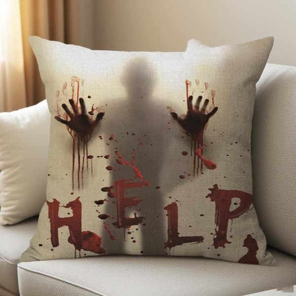 Halloween Linne Kuddfodral - Spöklik Heminredning Accent Style 1 S S