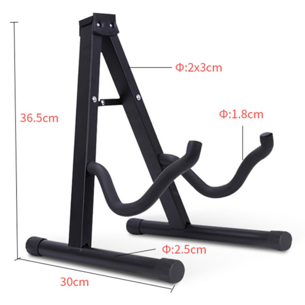Foldbart guitarstativ til akustisk og elektrisk guitarjern / ABS Sort