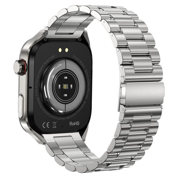 Smartur med metalarmbånd EKG, puls, blodtryk, søvn, skridttæller Silver Silver