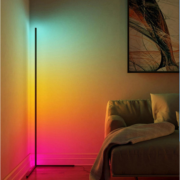 INF LED-lattiavalaisin kulmavalaisin RGB väriä vaihtava musta