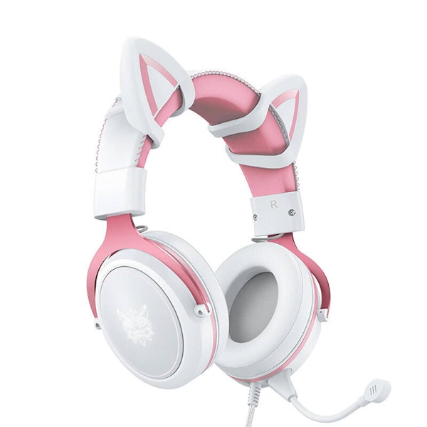 ONIKUMA X10 Vit/Rosa/Cat Ears Gaming Hörlurar