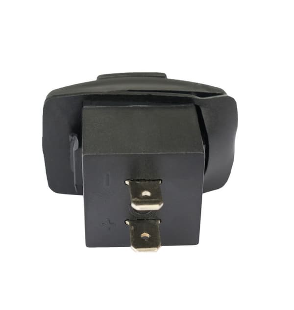 Afrundet dobbelt USB biloplader Black+Blue Black+Blue