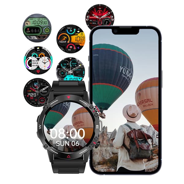 Smartwatch / sportklocka med Bluetooth-samtal Black Black
