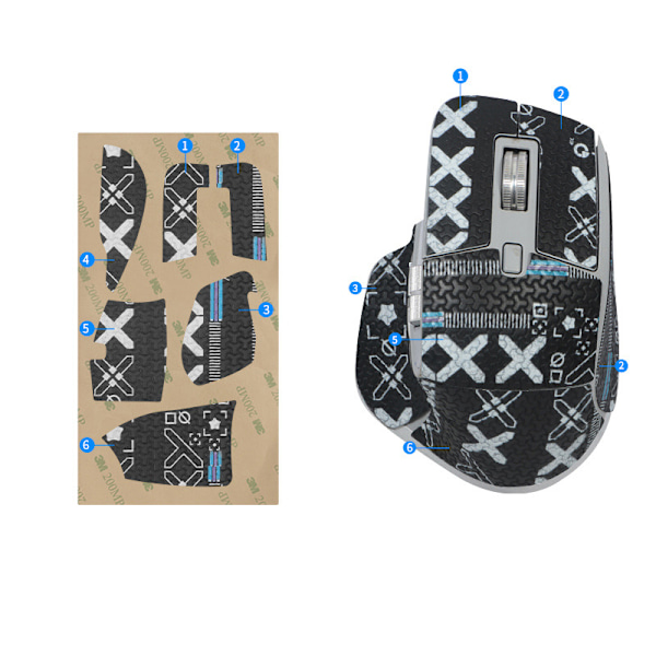 Forbedrede Grip Mouse Stickers til Logitech MX Master 3S Black Black