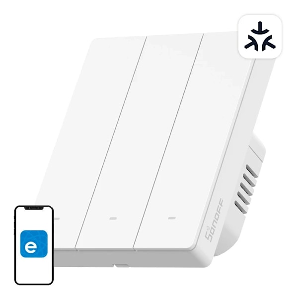M5-3C-80W WiFi Matter älykäs seinäkytkin (3-kanavainen, runkoon)