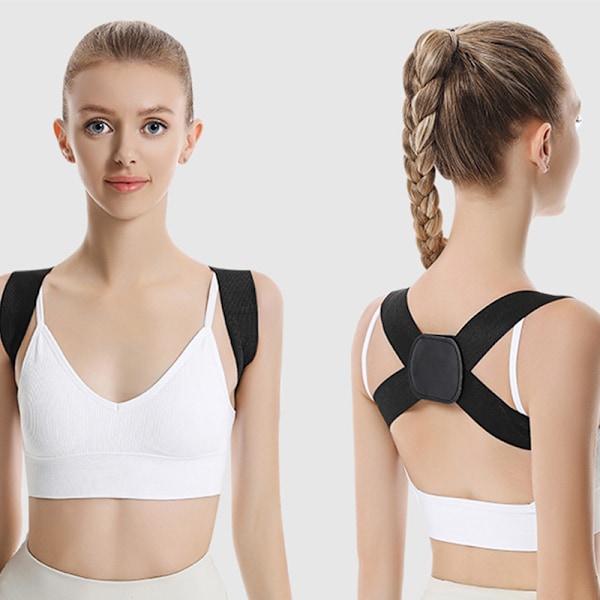 Usynlig Posture Corrector Komfortabel Støtte Sort L