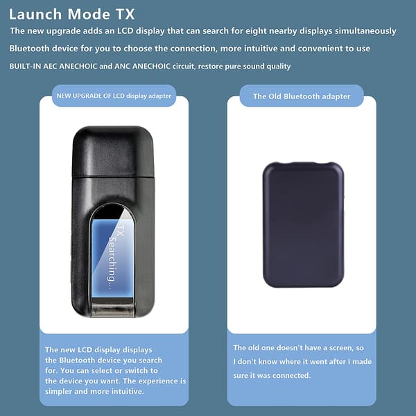 2-i-1 Bluetooth-lydsender/-modtager Bluetooth-adapter 5.0 Black Black
