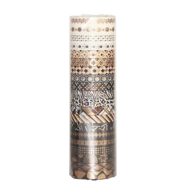 Sort og guld folie Washi Tape sæt - 20 ruller