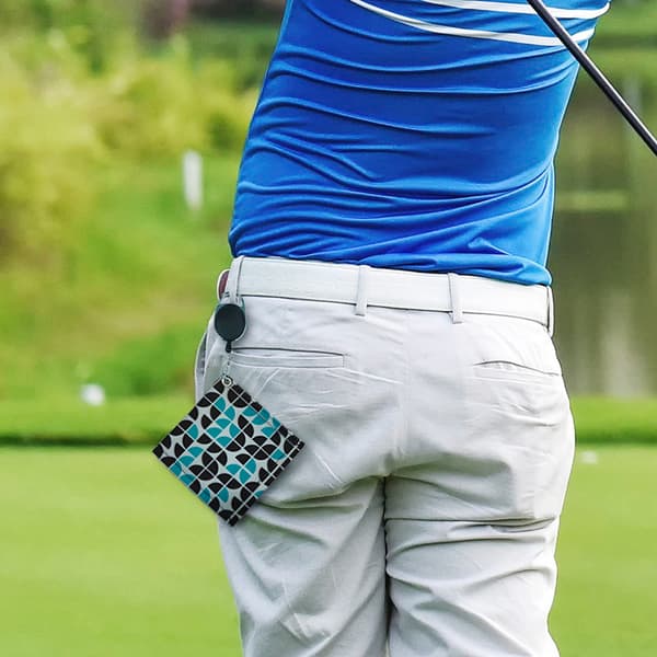 Premium Golfhandduk i Mikrofiber med Karbinhake Blue Blue