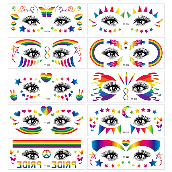 Hippie Tillfälliga Tatueringar (Set med 10) B
