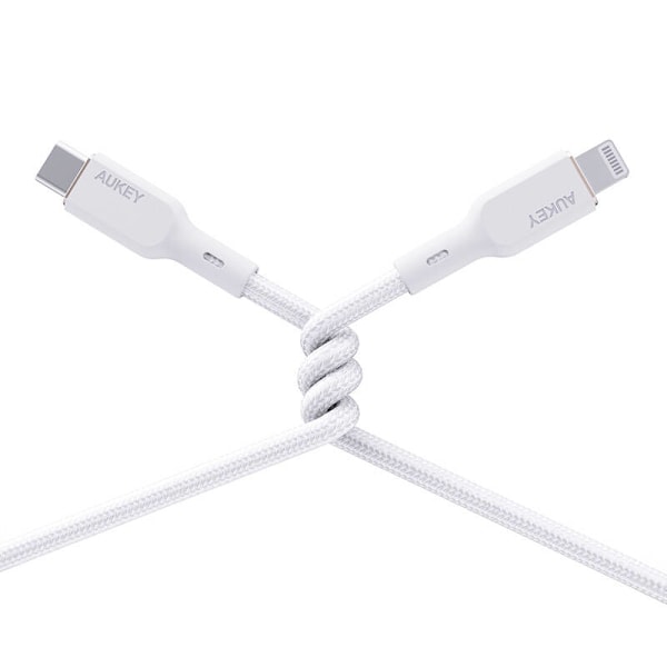 Kabel Aukey CB-NCL2 USB-C til Lightning 1,8m (hvid)