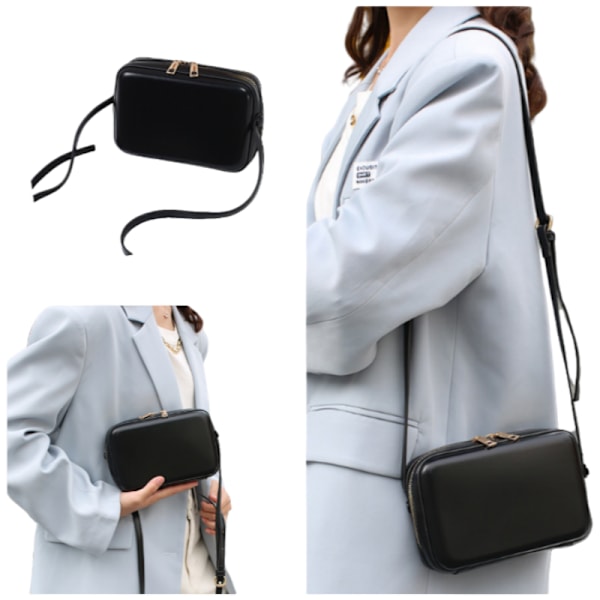 Chic mini skuldertaske til kvinder - Stilfuld crossbody pung Sort