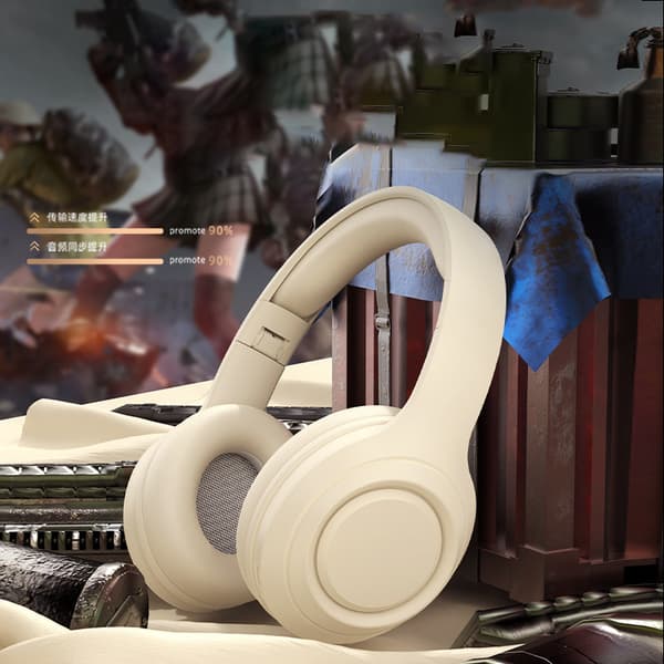 Bluetooth-hörlurar DR06: Lång batteritid, Hi-Fi-ljud Beige Beige