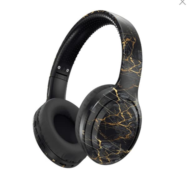 Cracked Black Bluetooth-hörlurar DR-04: Uppslukande ljud