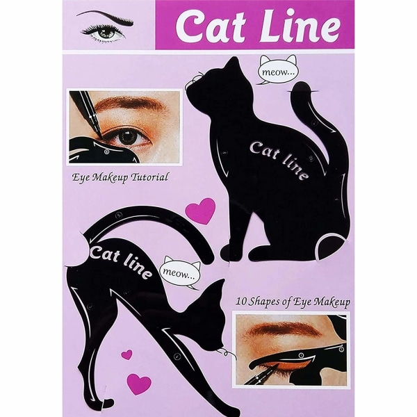 Cat Shape Eyeliner øjenskygge skabelon Sort Sort