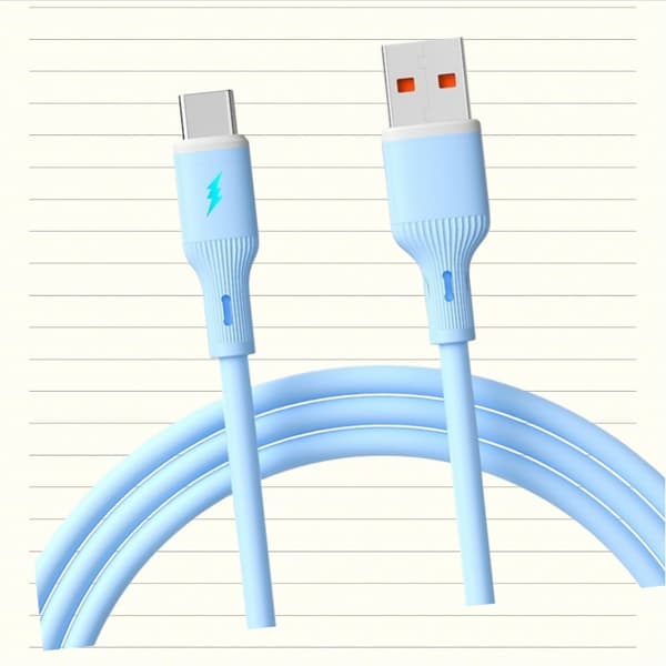 66W USB Type-C -pikalatauskaapeli matkapuhelimille - Silikoninen datakaapeli Blue Blue