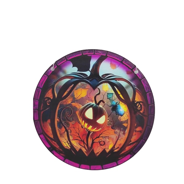 Pumpkin Skull Välkommen Tag Board Hängande Hängsmycken Halloween Flerfärgad
