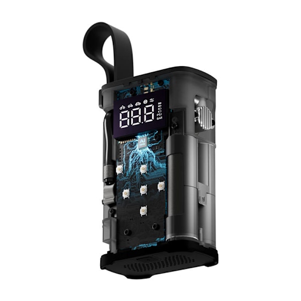 Bärbar kompressor, elektrisk pump HOTO QWCQA001 (10,3 bar, 150 PSI, 2000mAh)