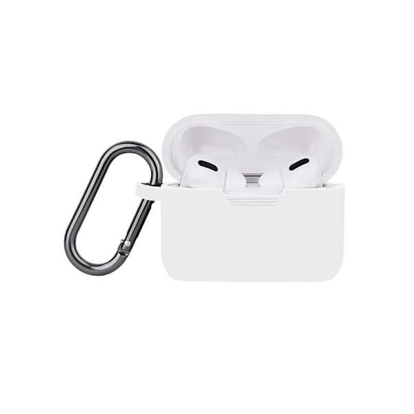 Airpods Pro Skyddsväska Silicone Karbinhängare Vit