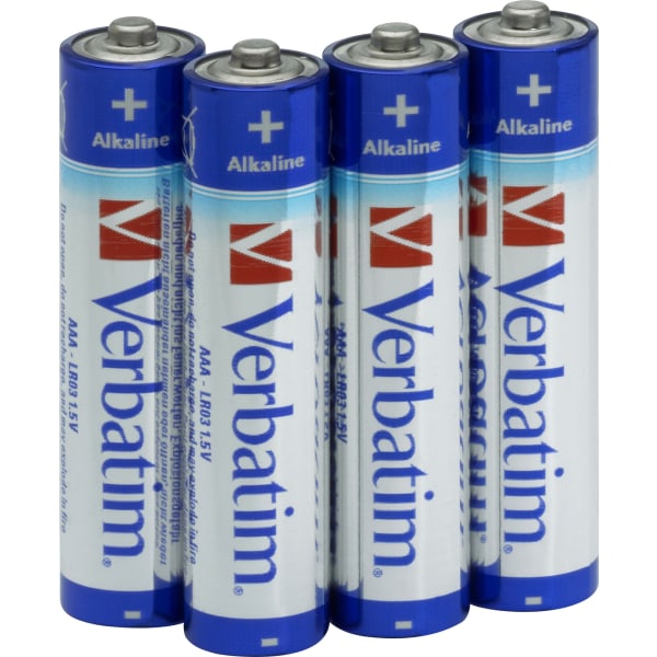 Batteries, AAA (LR03), 4-pack, Alkaline, 1.5 V