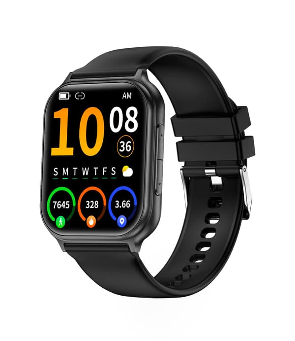 Multifunktionell Smartwatch med Hälsoövervakning och Bluetooth-Samtalsstöd, kompatibelt med Android och iOS Black Black