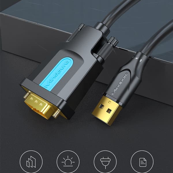 USB til RS232-serielt kabel med DB9-han til DB9-han-stik til printere og kompatible enheder, hurtig stabil dataoverførsel 5 m 5 m